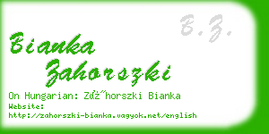 bianka zahorszki business card